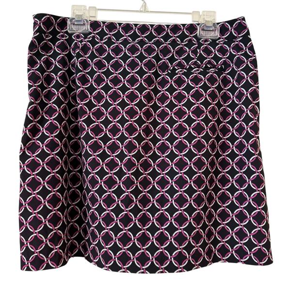 Greg Norman Golf Skort Size 10 Black Pink & White Links Side Zipper Slip Pockets - Picture 1 of 7